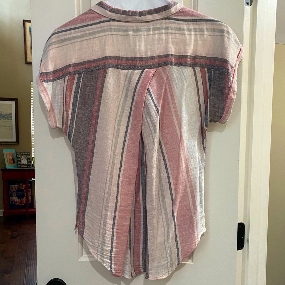 S/S button up striped shirt